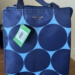 Kate Spade Navy and Light Blue Circle Lunch Tote